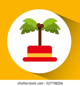 travel tourist hat concept coconut tree vector illustration eps 10