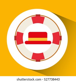 travel tourist hat concept marine nautical symbol vector illustration eps 10