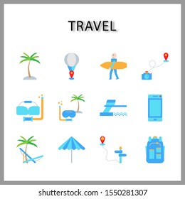 travel and tourist icon set isolated on white background for web design