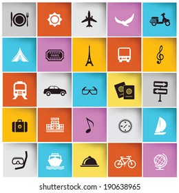 Travel and tourist icons,vector
