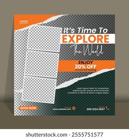 Travel and tourist web banner templates or social media posts. Fully Editable web Banner Post Template.