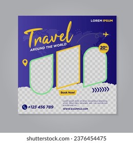 Travel Tours banner design template