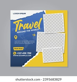 Travel Tours banner design template	