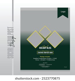 travel and tours and resort social media post design