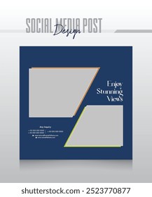 travel and tours and resort social media post design