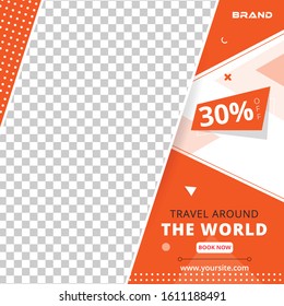 Travel tours social media banner Premium Vector
