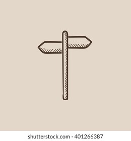 Travel traffic sign sketch icon.