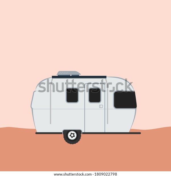 Travel Trailer, Camper Van, Motor\
Home, Airstream, Caravan Vector Illustration\
Background