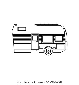 Travel Trailer Camping Transport Cabin Outline Stock Vector (Royalty ...