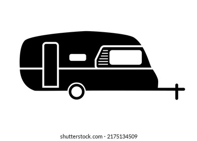 Travel Trailer Icon. Caravan Camper.