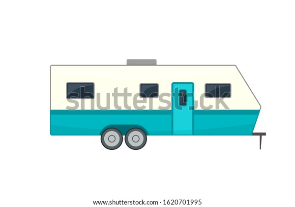 Travel trailer icon. Clipart image isolated on\
white background