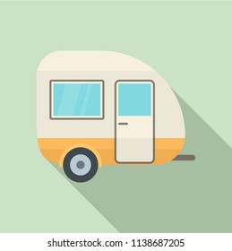 Travel trailer icon. Flat illustration of travel trailer vector icon for web design