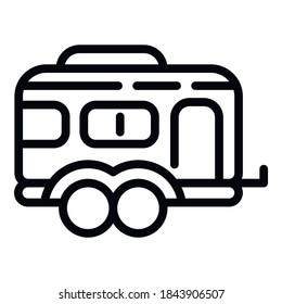 Travel trailer icon. Outline travel trailer vector icon for web design isolated on white background