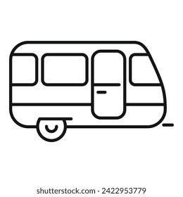 Travel trailer icon outline vector. Protection safety. Active happy voyage