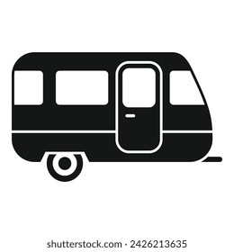 Travel trailer icon simple vector. Protection safety. Active happy voyage