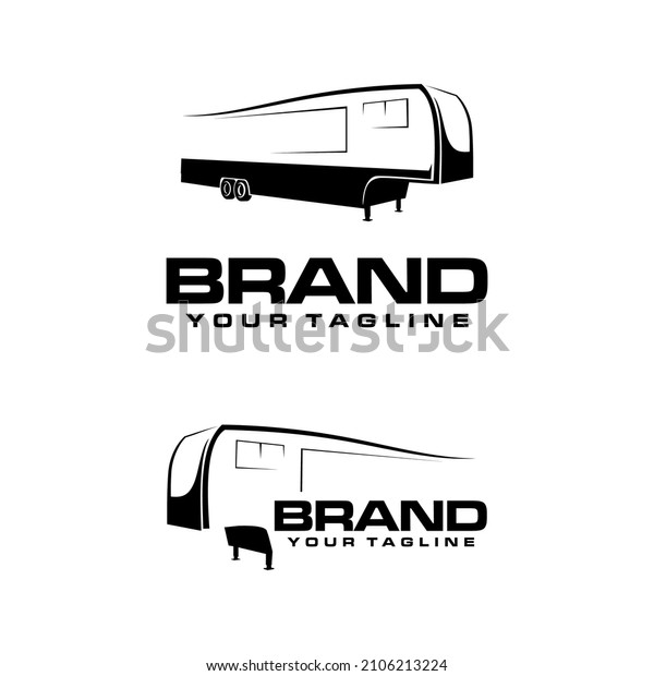 travel trailer logo with\
two options