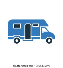 Travel, transport, bus icon. Simple editable vector design isolated on a white background.