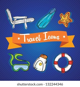 Travel and Transport Colorful Icons (collection set)