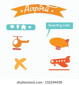 Travel and Transport Colorful Icons (collection set)