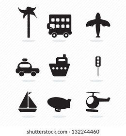 Travel and Transport Colorful Icons (collection set)