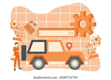 Travel Transportation Flat Design Illustration