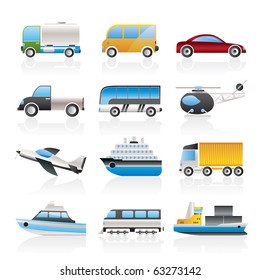 Travel and transportation icons - vector icon set