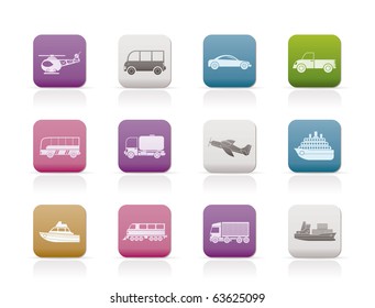 Travel and transportation icons - vector icon set