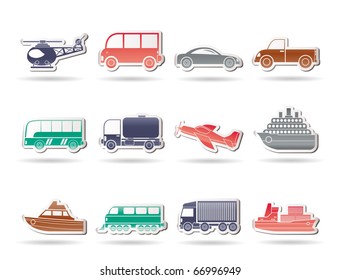 Travel and transportation icons - vector icon set