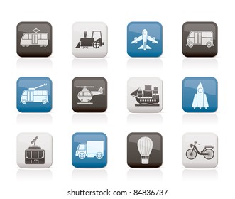 Travel and transportation icons - vector icon set