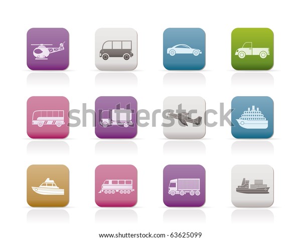 Travel and\
transportation icons - vector icon\
set