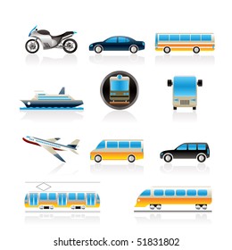 Travel and transportation of people icons - vector icon set