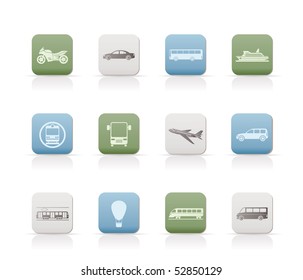 Travel and transportation of people icons - vector icon set