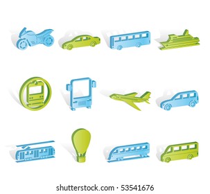 Travel and transportation of people icons - vector icon set