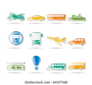 Travel and transportation of people icons - vector icon set