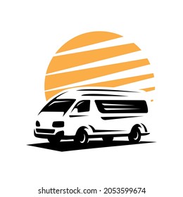 travel transportation shadow logo icon, print or etc