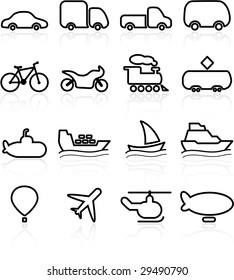 Travel and transportation vector icons