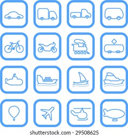 Travel and transportation vector icons