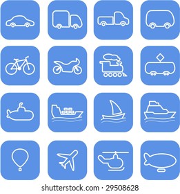 Travel and transportation vector icons