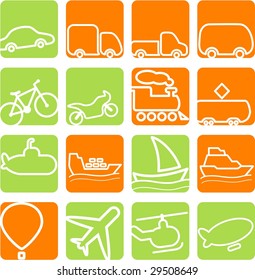 Travel and transportation vector icons