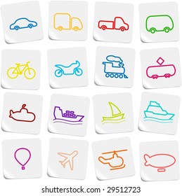 Travel and transportation vector icons