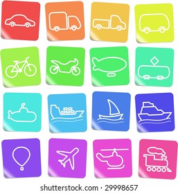 Travel and transportation vector icons