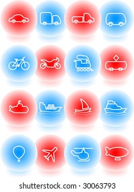 Travel and transportation vector icons
