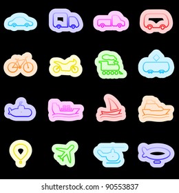Travel and transportation vector icons