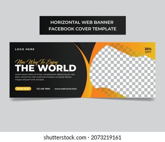Travel and travelling vacation social media banner post cover page design template