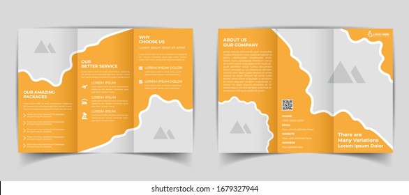 Travel Trifold brochure design template, Modern cover brochure flyer design template.