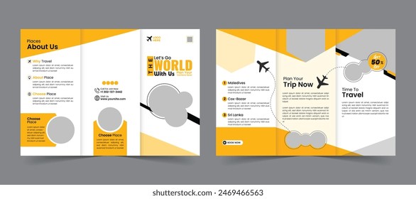 Travel trifold brochure template design