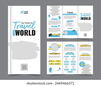 Travel trifold brochure template design