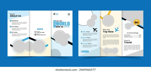 Travel trifold brochure template design