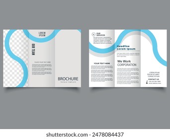 Travel trifold brochure. Trifold Template layout design with cover page for company profile, annual report, brochure, flyer.