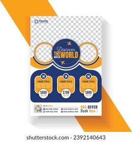 Travel or trip flyer design and brochure cover page template Summer brochure template for travel agency
